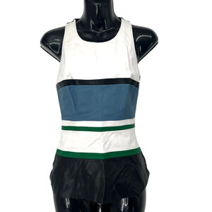 Bailey 44 Stefania 100% Leather Front Colorblock Tank Size Small